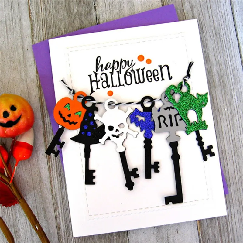 

DiyArts 6Pcs/lot New Arrival Spooky Key Dies for Scrapbooking DIY Album Paper Craft Metal Cutting Dies Diecuts Stencil Decor