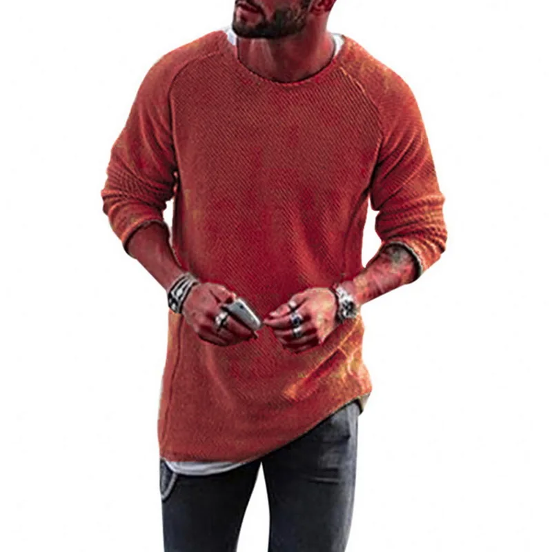 

Adisputent Autumn Winter Solid Men's Sweater Basic Pullovers Long Sleeve O-neck Jumper Casual Sweater Knitted sueter hombre