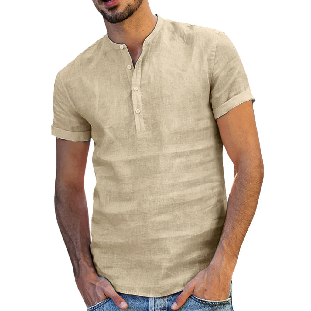 Футболка мужская футболка camisetas hombre хлопковая льняная однотонная ретро с