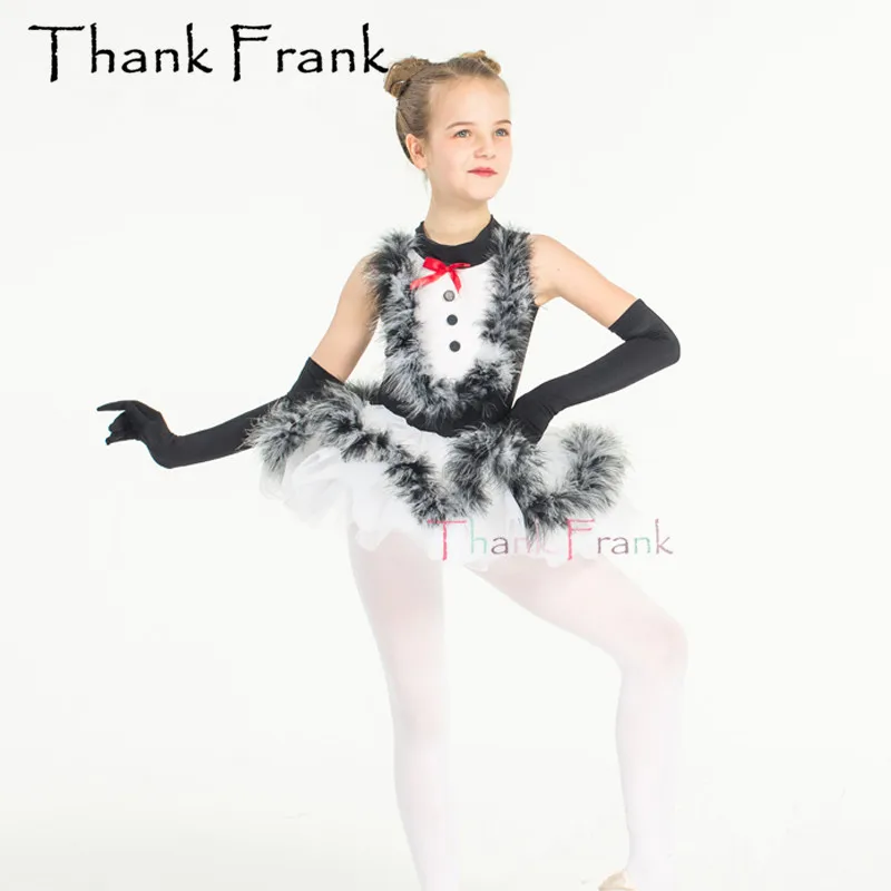 

Girls Feather Ballet Tutu Dress Kids Romantic Black Short Dance Dresses Women Adult Professional Ballerina Costume C475
