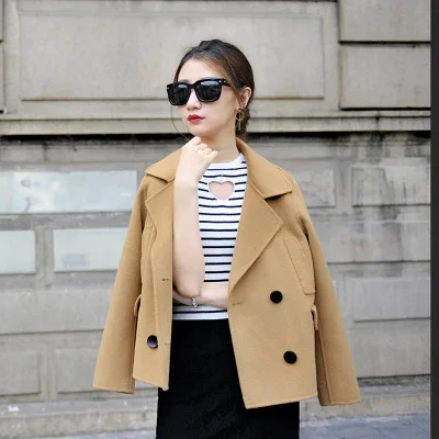 Feminino Femmes Black Casaco Vestes camel Laine Green En 2018 Court army Femelle New Gc114 La Main Manteaux Automne À Cachemire D'hiver Mode Manteau Tinteen TRwFUcYqw