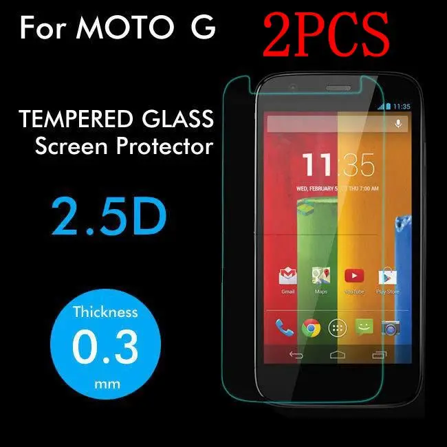 2PCS Tempered Glass For Motorola MOTO G Screen Protector protective film XT1028 XT1031 XT1032 | Мобильные телефоны и