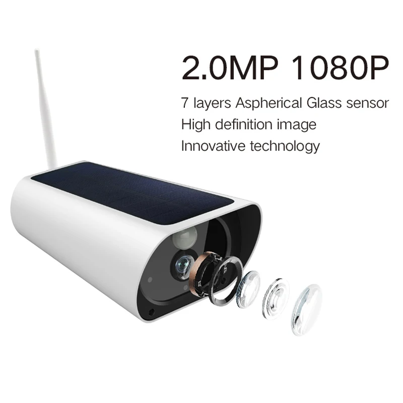 JIENUO панельная батарея 1080P IP камера Wi Fi система видеонаблюдения беспроводная