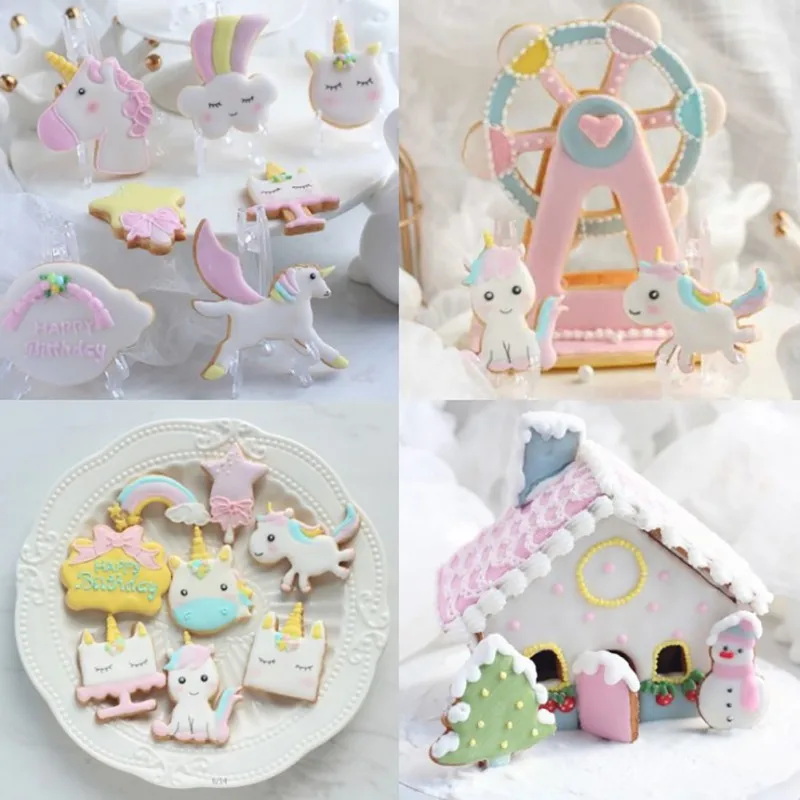 

1 Set Multi-patten Biscuit Decoration Mold house Shape Cookie Cutters Plastic Baking Mold Cookie Tool2049