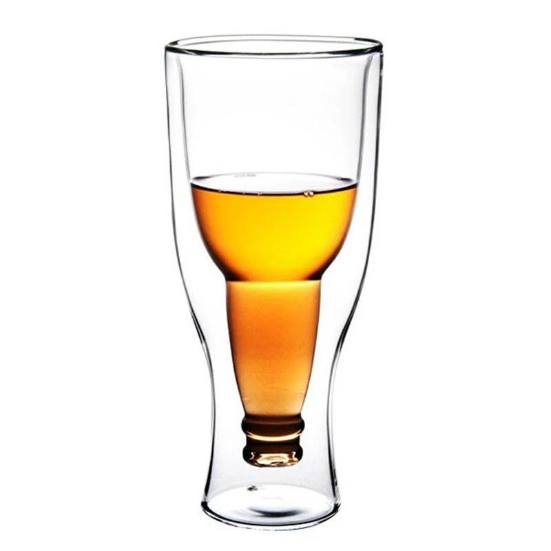 

Creative Double Wall Flip Beer Glass Cup Water Milk Juice Beverage Drinking Cup Whiskey Wine Shot Glasses Copos