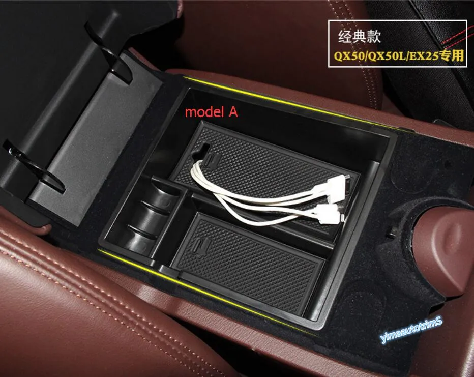 

Accessories 2 Model For Choice ! For INFINITI QX50 Plastic Central Storage Pallet Armrest Container Box 1 Piece