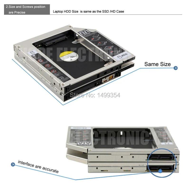 Для Dell N4050 N4030 M4010 N5010 M5110 N5110 SATA 3,0 2nd HDD Caddy SSD адаптер DVD-ROM Optibay 12,7 мм Толщина
