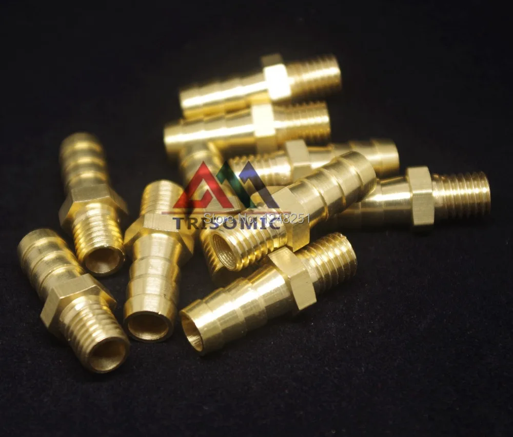 4mm Hose Barb x M6*1 Male Metric Thread Brass Barbed Fitting Coupler