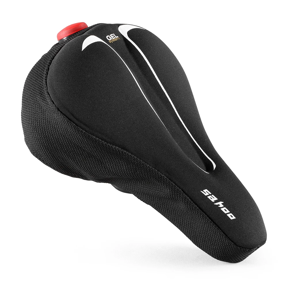

Sahoo Cycling Slicone Gel Bike Seat Cover Bicycle Saddle Cushion Soft Seat Cover with Rear Back Light