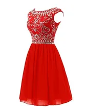 Roben Cocktail Courte Femme 2016 Günstige Backless Roten Kurzen Flügelärmeln Cocktail Kleider für Junioren