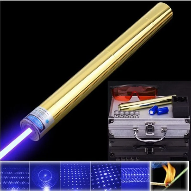 

Most Powerful Burning Blue Laser Torch 450nm 10000m Focusable Laser Pointers Flashlight burn match candle lit cigarette