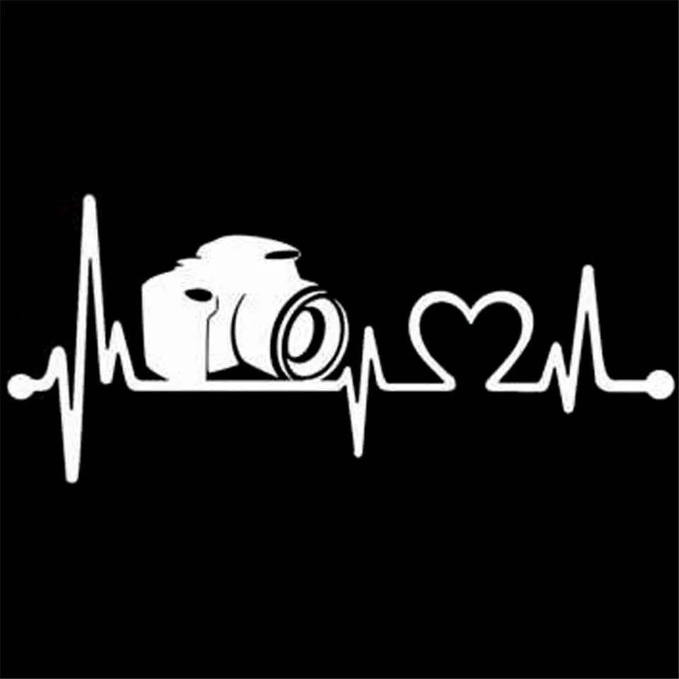 Anycuros Car Stickers Camera Heartbeat Lifeline Vinyl Stickers Car Accessories Car-Styling decals Motorcycle Auto 19.1cm8 (4)
