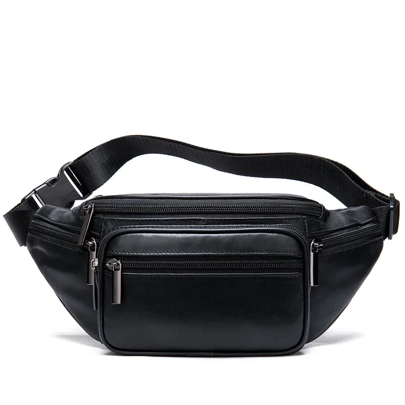 WESTAL Men's Waist Bag Genuine Leather Belt Bag Men Multifunction Male Fanny Pack Hip Bags for Phone/Money Travel Men Waist Pack - Цвет: 8879black