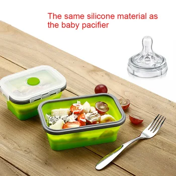 

Lunch Box Silicone Bowl Folding Foldable Portable Food Storage Container Eco-Friendly UD88