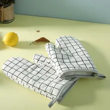 Лидер продаж выпечки перчатки термостойкие хлопчатобумажной ткани утолщаются микроволновая печь изоляции Прихватки для мангала Кухня Инструменты пунктирной гриль