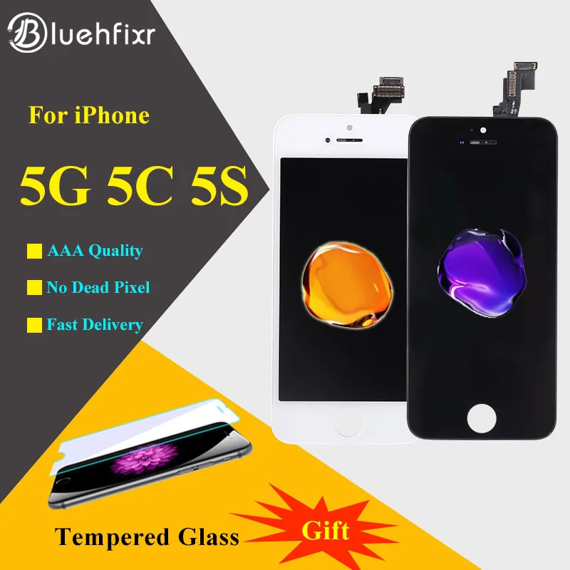 1 Pcs Top Quality AAA Phone 5 5 5C 5S LCD Display No Spot With Touch