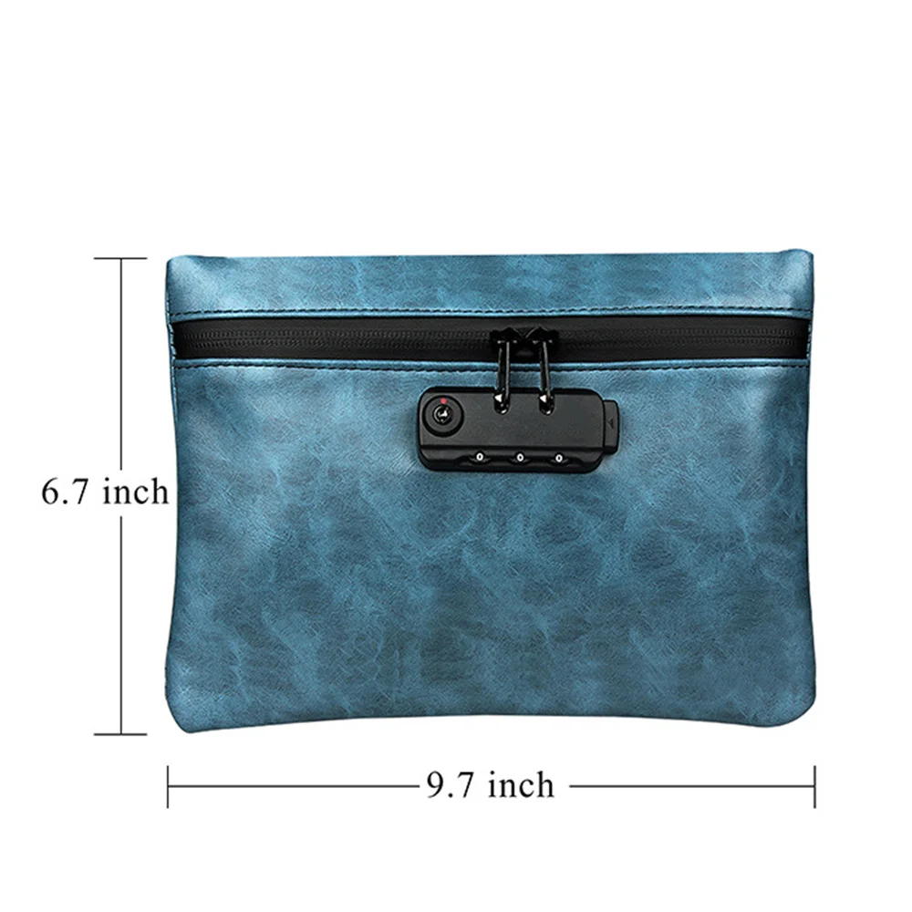 

Smoking Smell Proof Bag PU Leather Tobacco Pouch with Lock for Herb Odor Proof Stash Container Case Storage
