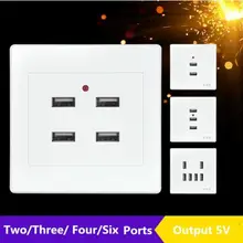 110 v-250 V USB настенная розетка электрические настенные Зарядное устройство док-станции разъем постоянного тока 2/3/4/6 портов USB 5V 3.1A Мощность адаптер штепсельной вилки