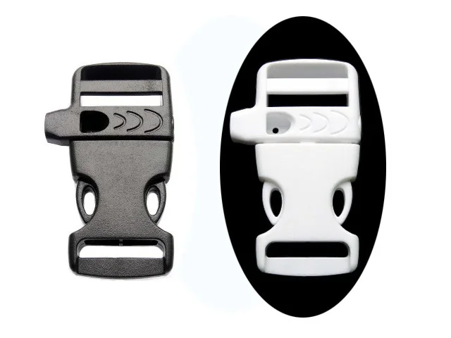 

100pcs/lot 3/4" Emergency Side Release Whistle Buckles For Paracord Bracelet/Survival Kits Black/White