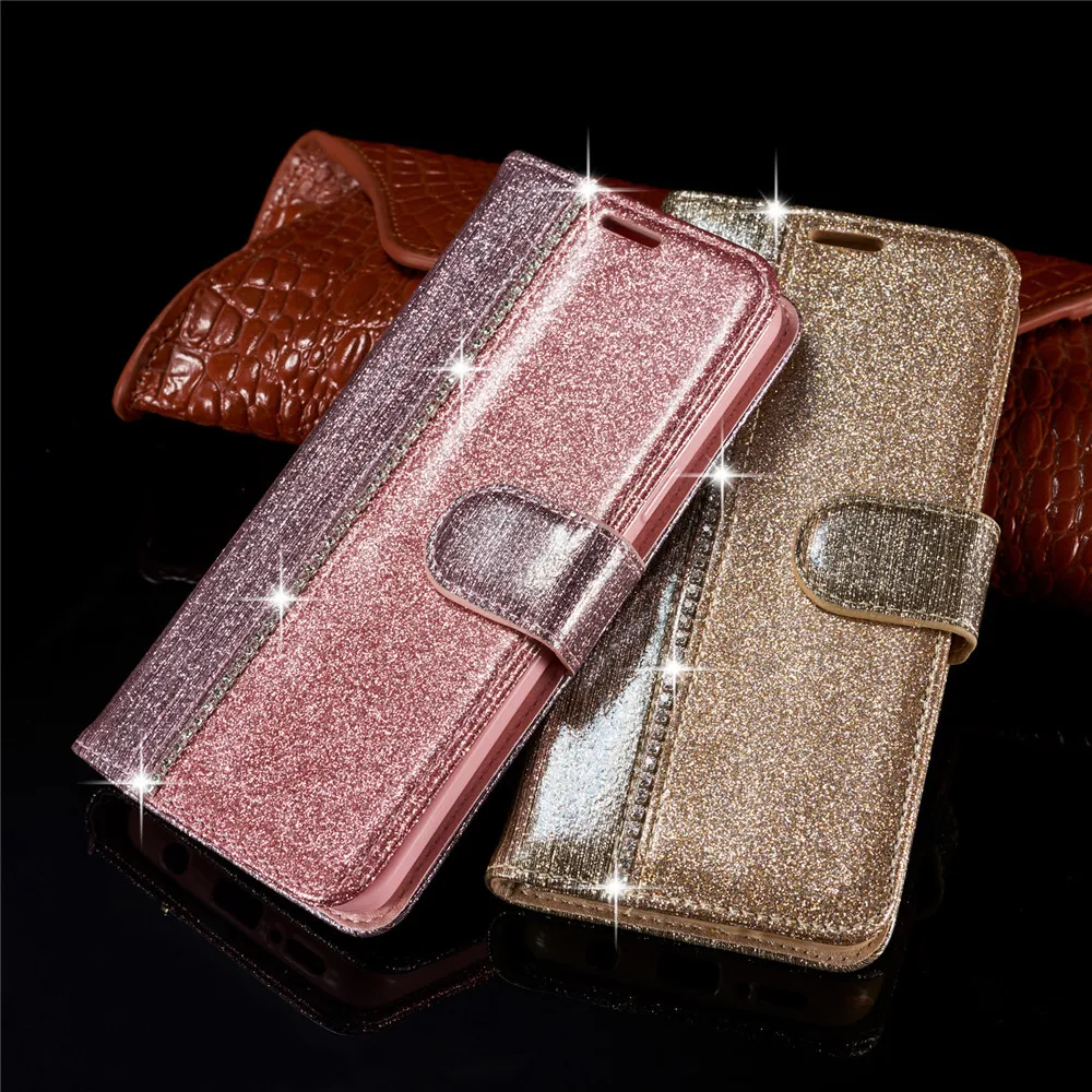 

For Samsung S9 Case on samsung S9 plus Case Luxury Glitter Rhinestone Wallet Book Case for SAMSUNG Galaxy S9 S 9 S9+ Plus Cover