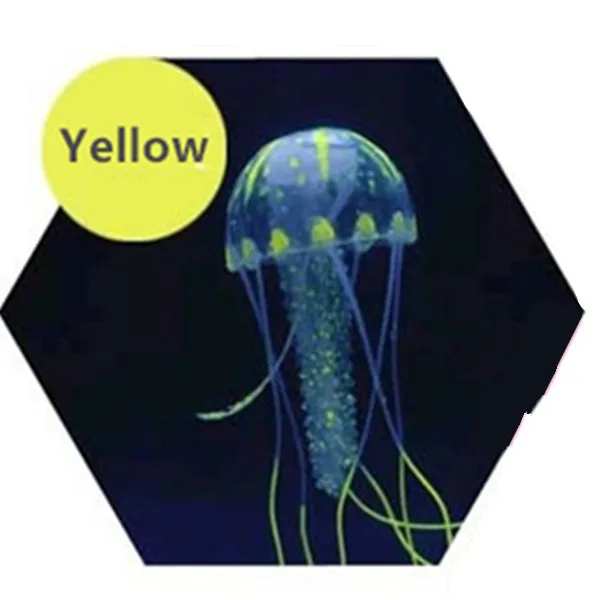 S/M/L светящийся эффект искусственная Медуза аквариум светящаяся силиконовая Медуза орнамент украшение для аквариума - Цвет: Yellow