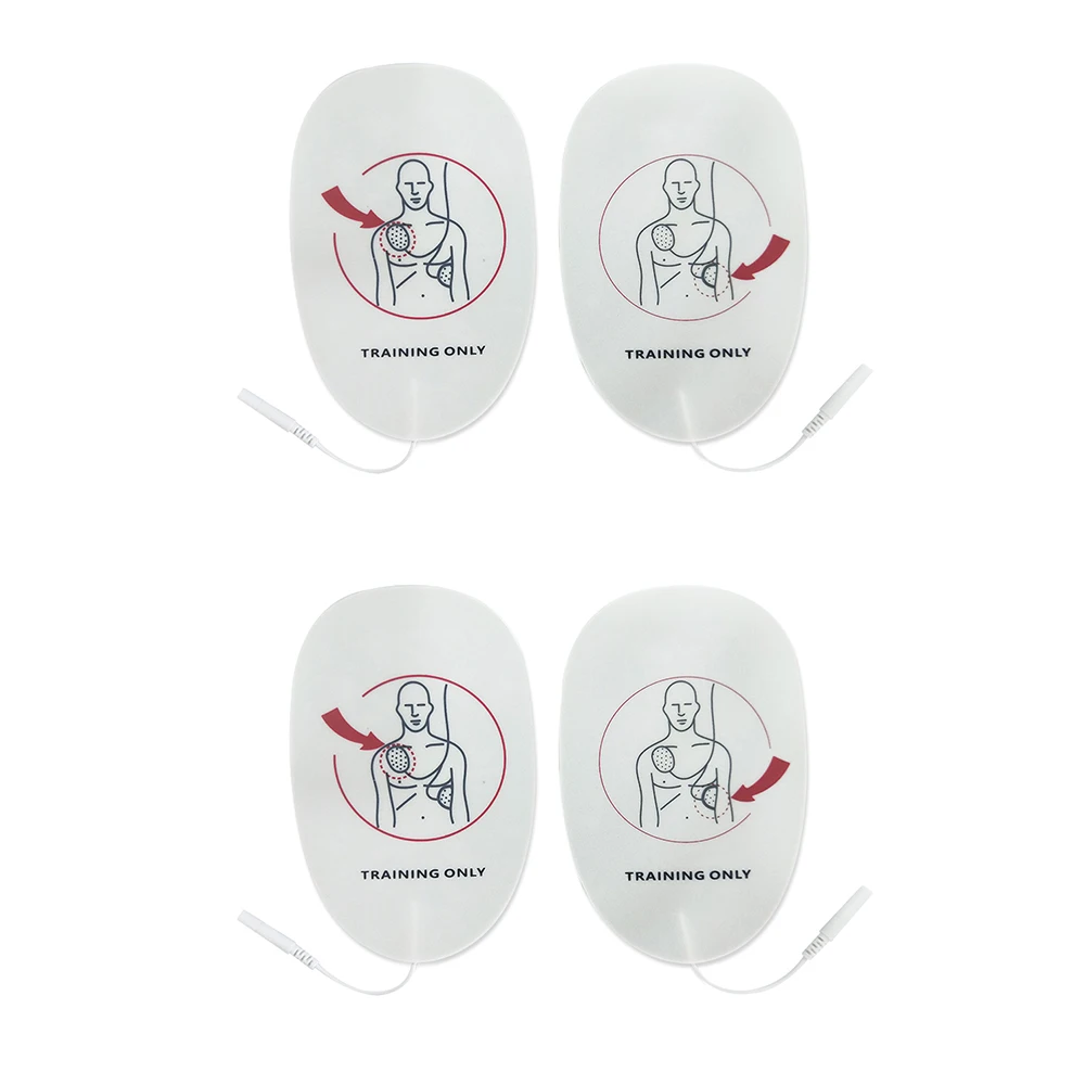 

4 Pieces AED Training Device Patches First Aid Training Replacement Pads Adult Training Universal Trainer