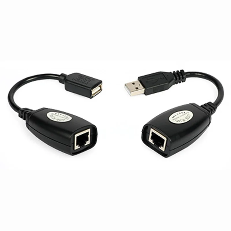 USB 2,0 удлинитель адаптер до 150ft с использованием CAT5/CAT5E/6 RJ45 сетевой кабель для интернета РЕТРАНСЛЯТОР КАБЕЛЬ