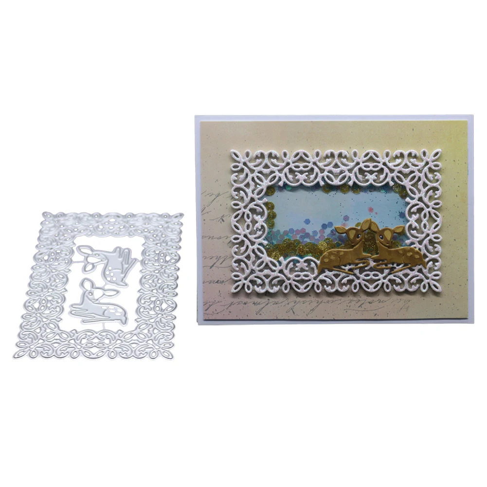 

Deer Metal Cutting Dies Rectangle Frames Stencil For Diy Scrapbooking Celebrating Paper Cards Making Stamps And Dies New 2019