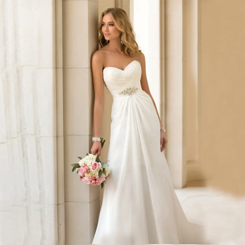 Vestidos de novia 2020 летние пляжные шифоновые платья для свадьбы сексуальные без