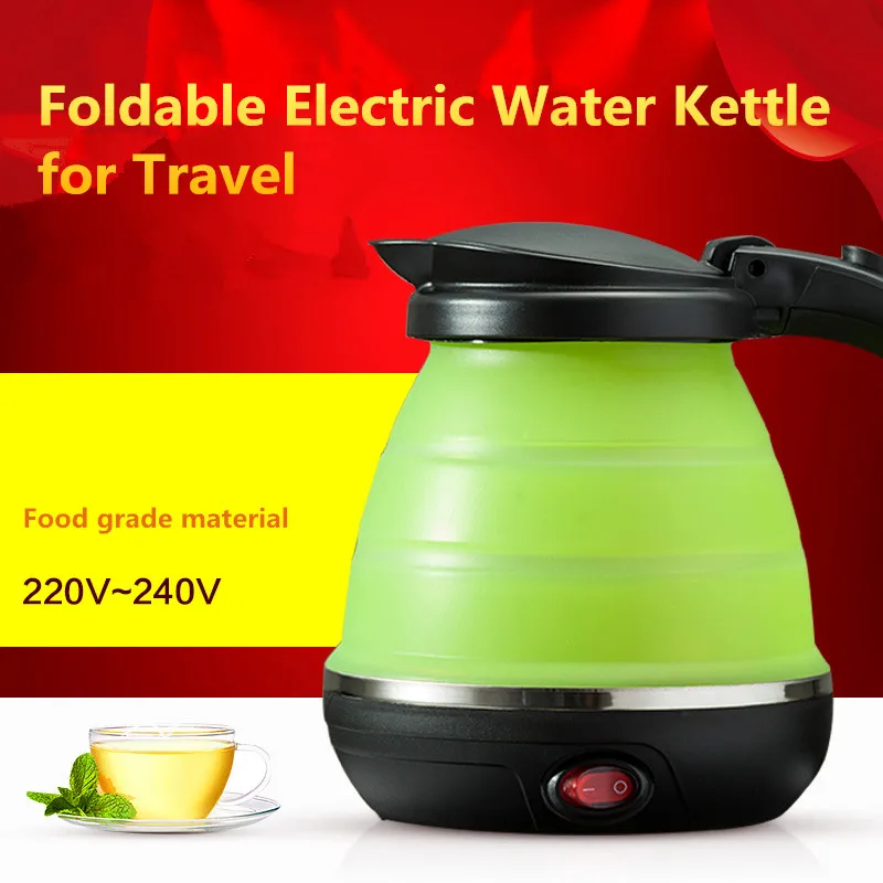 

Travel kettle folding water kettle portable small capacity silicone and stainless steel electric kettle 220-240V mini kettle