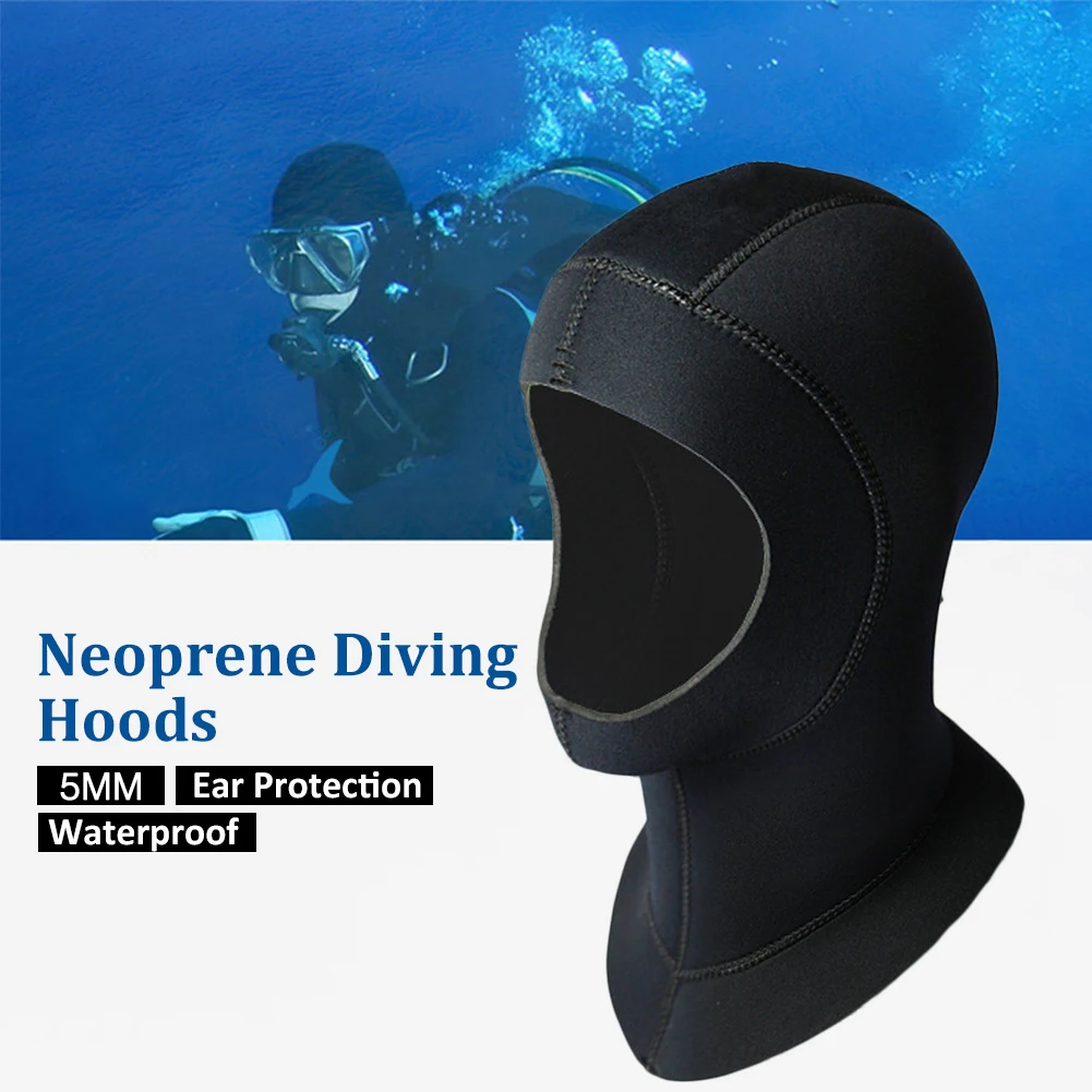 Мм черный 5 мм неопрен водостойкий Дайвинг шляпа оборудование подводной охоты Рыбалка Подводное плавание средства ухода за кожей Шеи