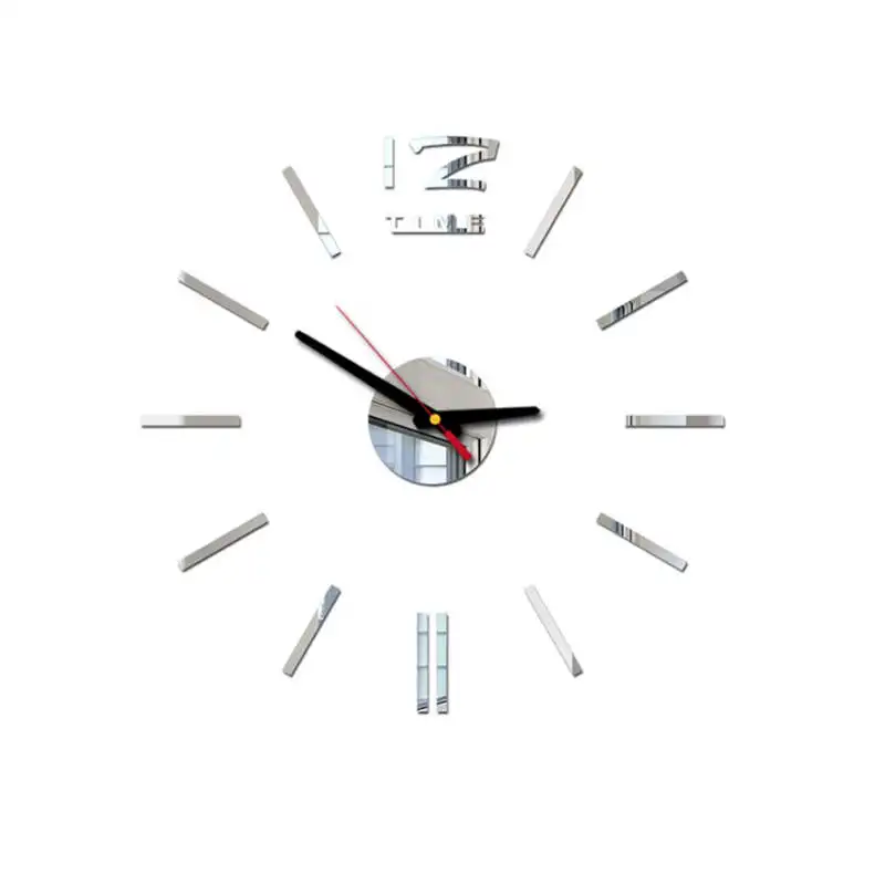 40cm Self-adhesive PVC Kitchen DIY 3D Removable Wall Stickers Kids Nursery Home Decor Mural Art Funny DIY Silent Clock 19Apr1