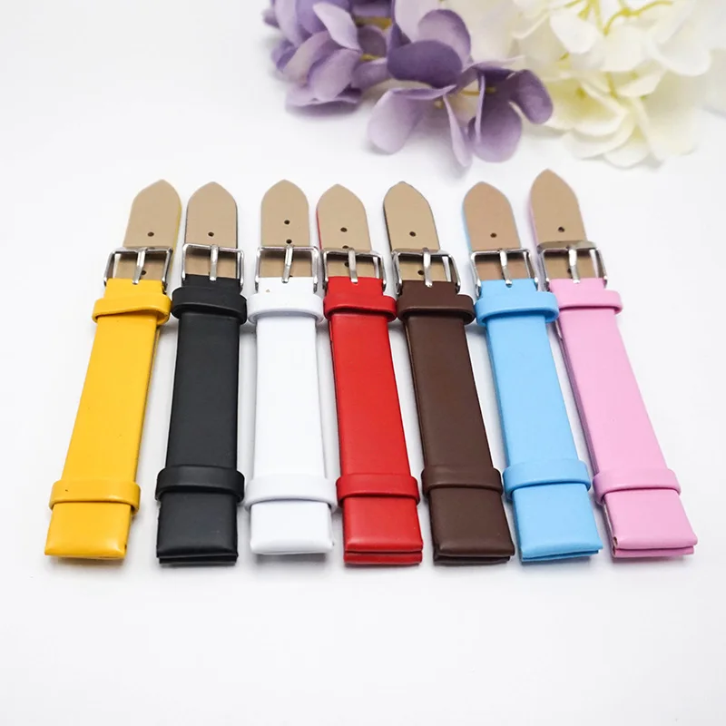 

Plain weave smooth PU leather strap Watchband 16MM, 20MM watch band 20 2019 new Candy colors clock Straps for watches A021