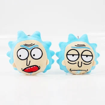 

10cm Rick and Morty plush cartoon doll keychain 2styles open mouth and close mouth cute Rick head plush keychain doll toys