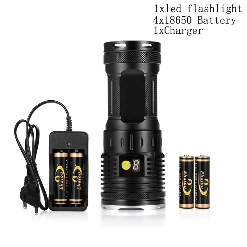Супер яркий светодиодный фонарь с люменами 12 x XM-T6, 4 режима, фонарь с дисплеем питания, уличный охотничий фонарь - Испускаемый цвет: Package B