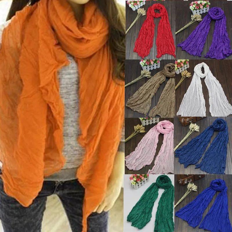 LNRRABC 판매 화이트 블랙 블루 캔디 컬러 숙녀 부드러운 긴 Voile Scarfs 겨울 따뜻한 스카프 여성 스카프 목도리 foulard femme