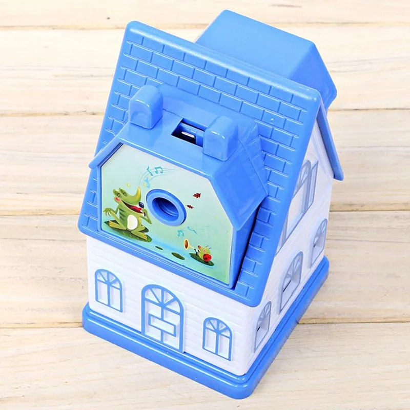 

Coloffice 1PC Cartoon House Colorful Kawaii Machine Hand Pencil Sharpener Girl Boy Manual For Kid Gift School Office Supplies