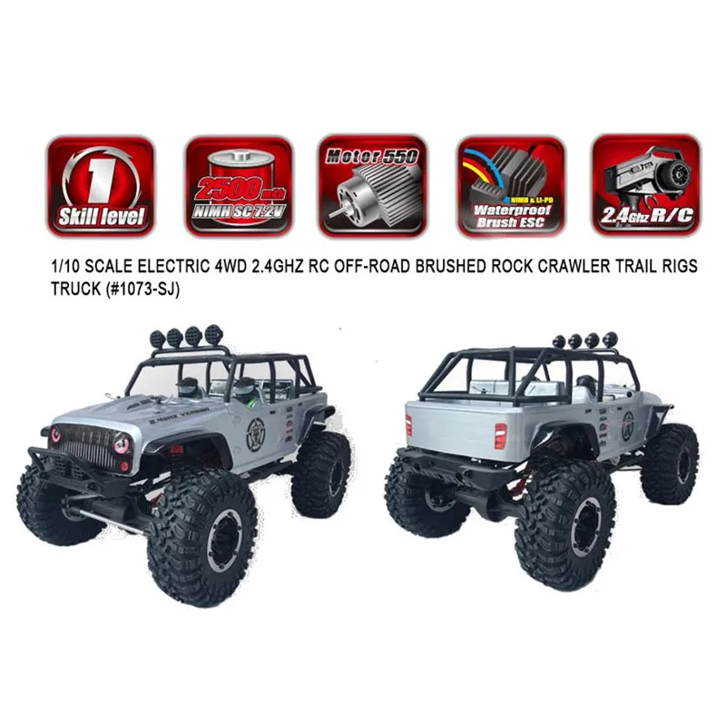 Большой масштаб Remo Hobby 1073-SJ 1/10 2,4G 4WD 25 км/ч матовый Радиоуправляемый автомобиль внедорожный Рок Гусеничный грузовик RTR игрушка