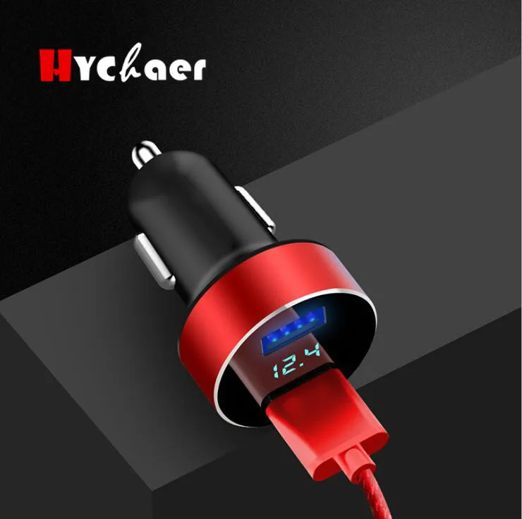 

Universal Dual USB Car Charger Quick Charge 3.1A Aluminum Digital LED Voltage Display Auto Fast Charging For Smartphone