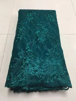 

High Quality African Lace Fabric for Wedding 2019 Embroidered France Mesh Lace Fabrics Multicolor Nigerian Guipure Cord Lace