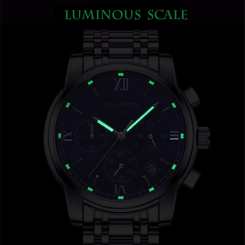 Ceny GUANQIN nowy Relogio Masculino męskie zegarki Top marka luksusowy zegarek biznesowy kwarcowy zegarek pływanie zegarek relojes hombre