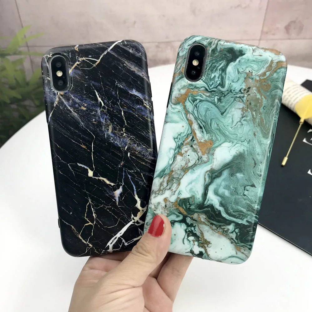 

Marble Cases On For Coque iPhone X XS Max XR 6 6S 7 8 Plus Case Soft TPU Back Cover Phone Cases For iPhone X 7 8 Plus Case Cover