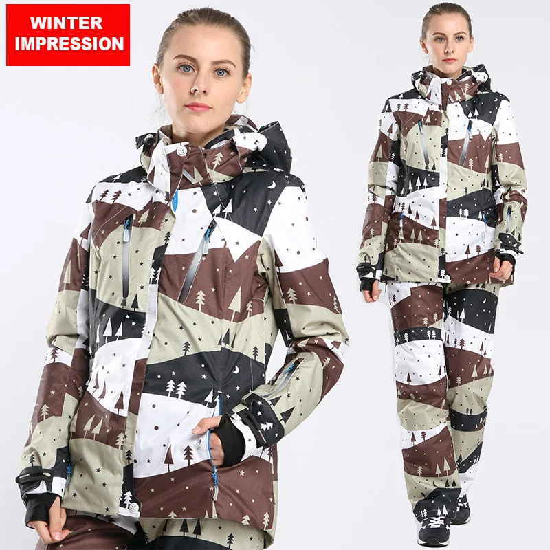 Winter Impression New Women Ski Suit Super Warm Outdoor Sport Camping