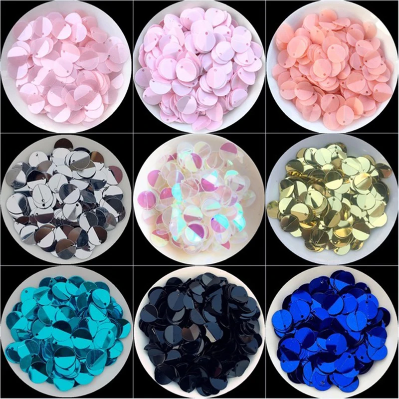 

300pcs 10mm Folding Sequins Side Drill PVC Bulk Sequins DIY Clothing Accessories Stage Clothing Decorations Making