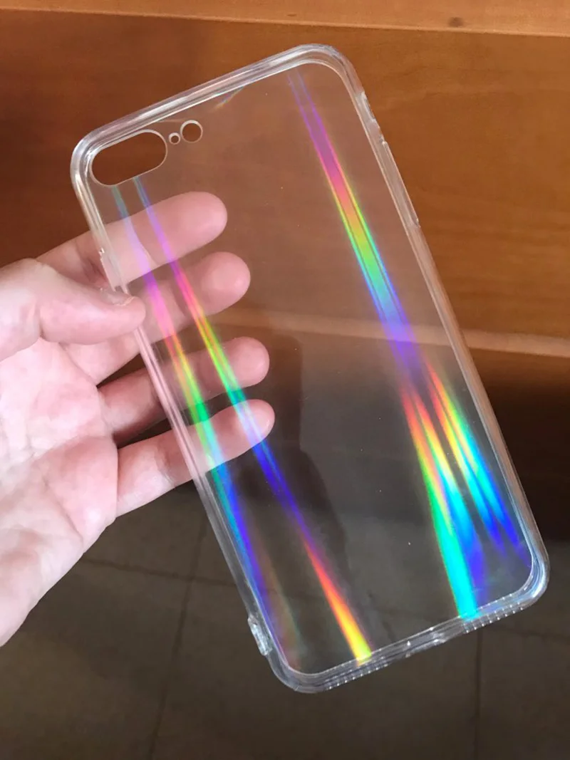 100PCS/Lot Gradient Laser Holographic Case for Samsung S8 S9 S10 Plus Note 8/9 M10 M20 M30 A40 A70 Transparent Soft Capa Fundas