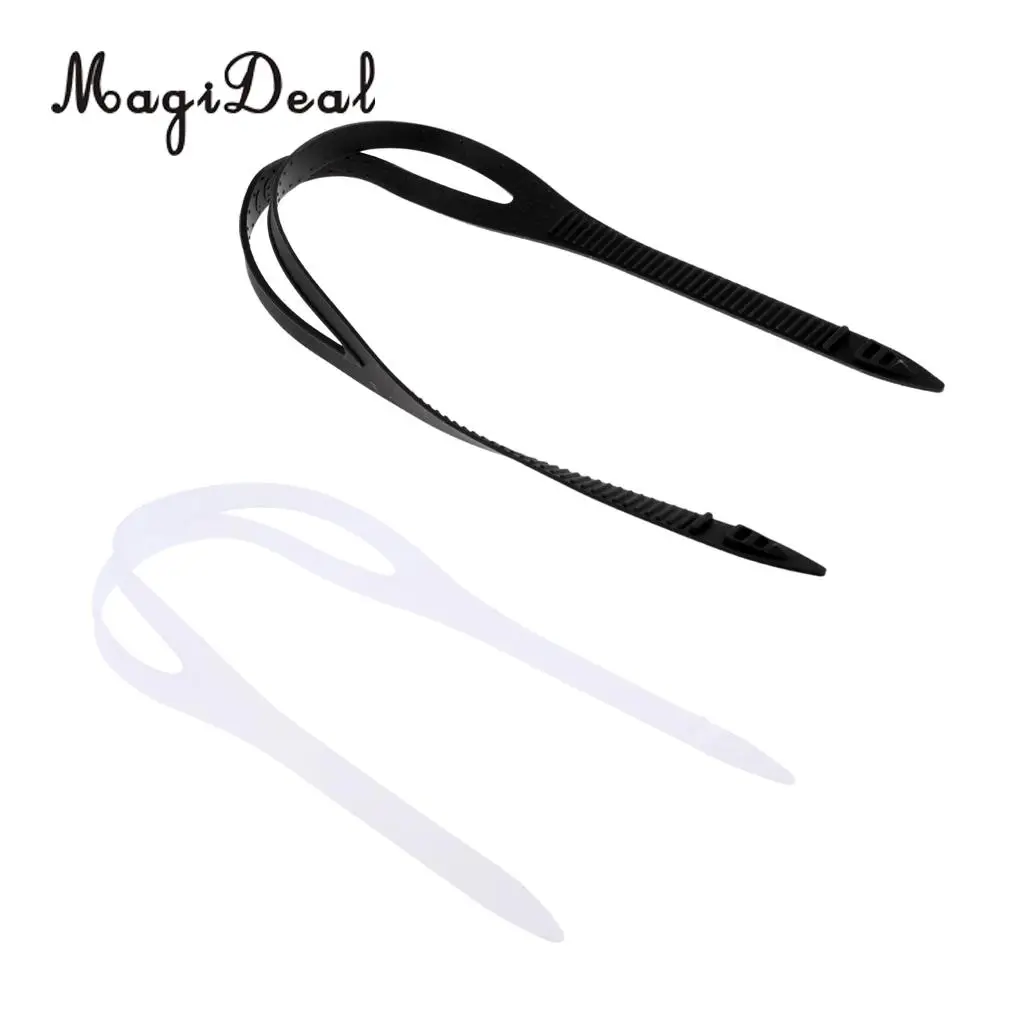 MagiDeal Set 2 Durable Clear Black Silicone Strap Head Band Universal fits Water Sports Swimming Goggles Swim Eyewear Glasses 