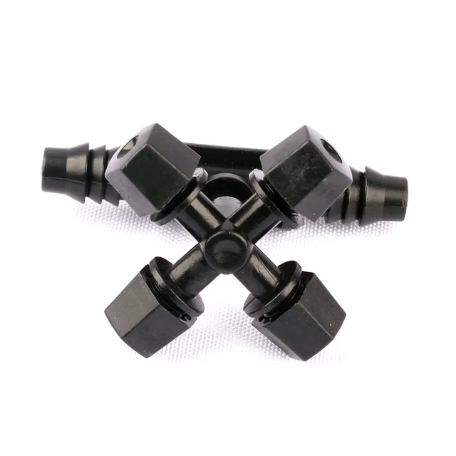 5Set Cross Keresztes Porlasztási Sprinkler 8/11 -Től 6 Mm -Es Tee -Csatlakozóval, Nagy Hatékonyságú Négy Út