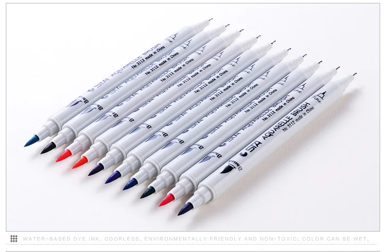 STA 12/24/36/48/80 цветов белый книги по искусству маркеры набор водорастворимые двуглавый кисть для эскиза ручка для искусства раскрашивания