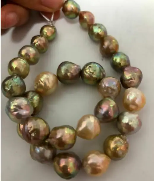 

gorgeous 13-15 mm multicolor pearl necklace 18inch