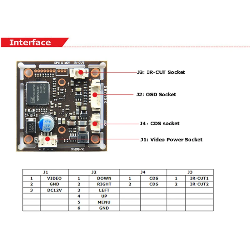 1080P 2MP SONY 1/2. " IMX307+ NVP2441H CMOS плата, 4в1 Starlight high-definition, AHD, CVI, TVI, плата модуля аналогового видеонаблюдения